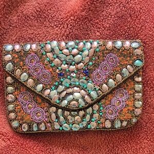 EARTHBOUND Beaded Multicolor Clutch